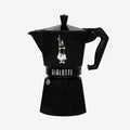The Bialetti Moka Exclusive Coffee Pot 6 cup size in Black
