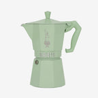 The Bialetti 6 cup size Moka Exclusive Coffee Maker in Green