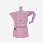 The Bialetti 3 cup size Moka Exclusive Coffee Maker in Pink