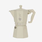 The Bialetti 6 Cup size Moka Exclusive Coffee Maker in Cream
