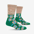 The Blue Q The Coach Mens Socks on a grey background