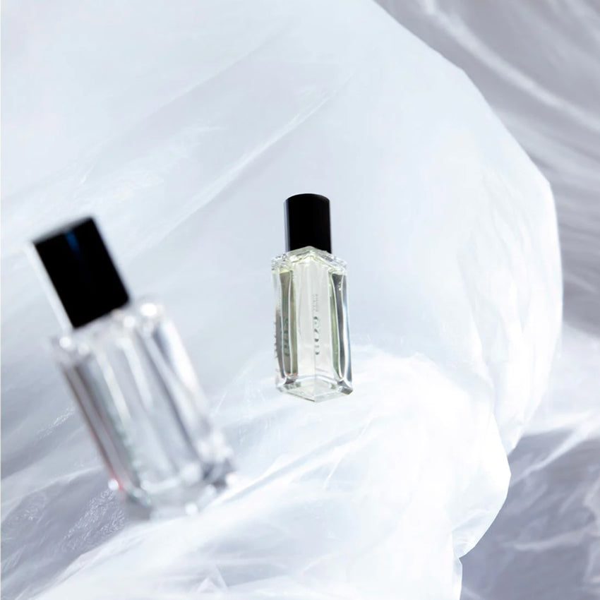 2 of the Bon Parfumeur Eau De Parfums in 15ml bottles on a styled shot