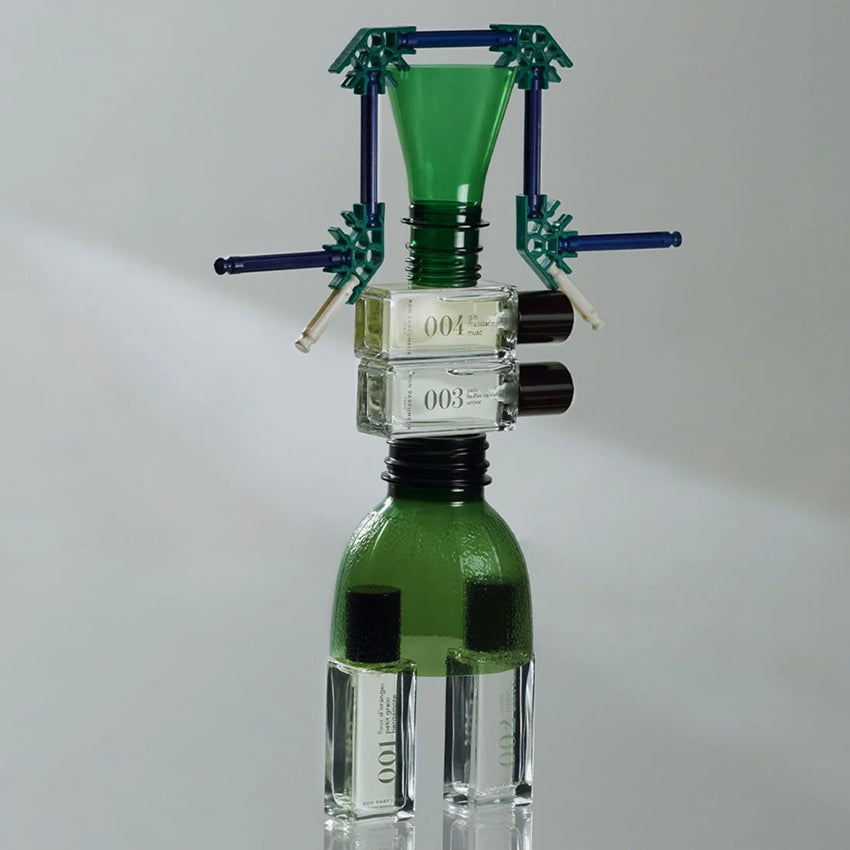 4 of the 15ml Bon Parfumeur Eau De Parfum 15ml bottles in a styled shoot