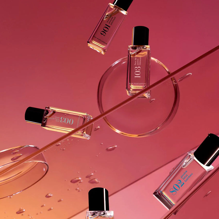 The Bon Parfumeur Eau De Parfum 15ml bottles in a styled shoot