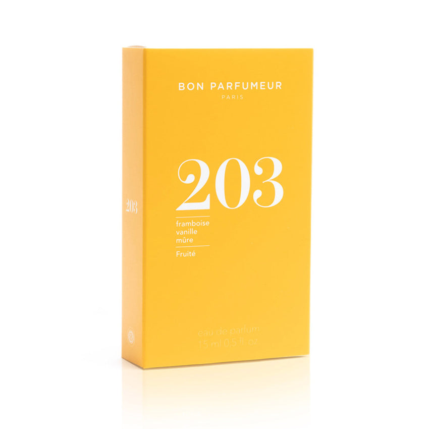 The box of the 15ml Bon Parfumeur Eau De Parfum Fruity 203 on a blank background