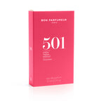 The box of the 15ml Bon Parfumeur Eau de Parfum Gourmand 501 fragrance on a blank background