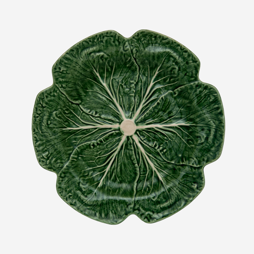 The Bordallo Pinheiro Cabbage Charger Plate in 30.5 size on a blank background