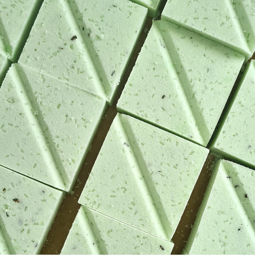 A closeup of the Botanical Eucalyptus and Peppermint Shower Steamers