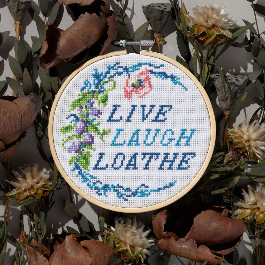 Cross Stitch Kit | Live Laugh Loathe
