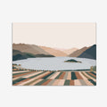 The Bridget Hall Designs gift card with a modern landscape design of Rippon Vineyard.