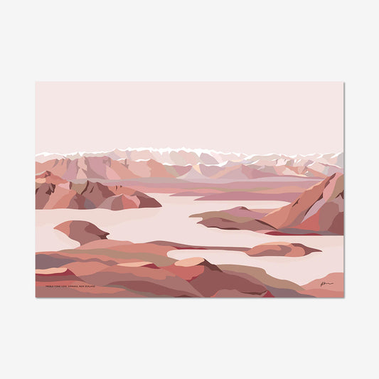 The Bridget Hall Design Treble Cone View Art Print on a grey background