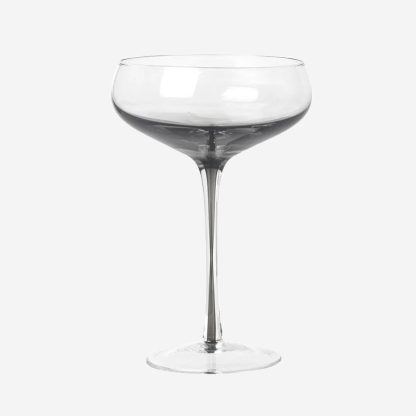 The Broste Copenhagen Cocktail Glass in Smoke on a blank background