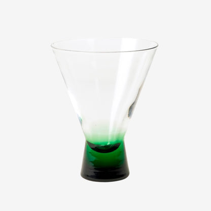 Broste Copenhagen Konus Short Cocktail Glass in Green on a blank background