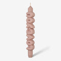 The CandleHand Love You 3D Taper Candle in cream on a grey background