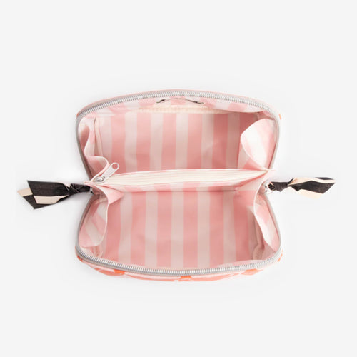 Cosmetic Bag Diagonal  | Pink Linked Hearts