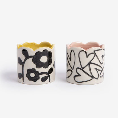 Flowers & Hearts Egg Cups | Set of 2