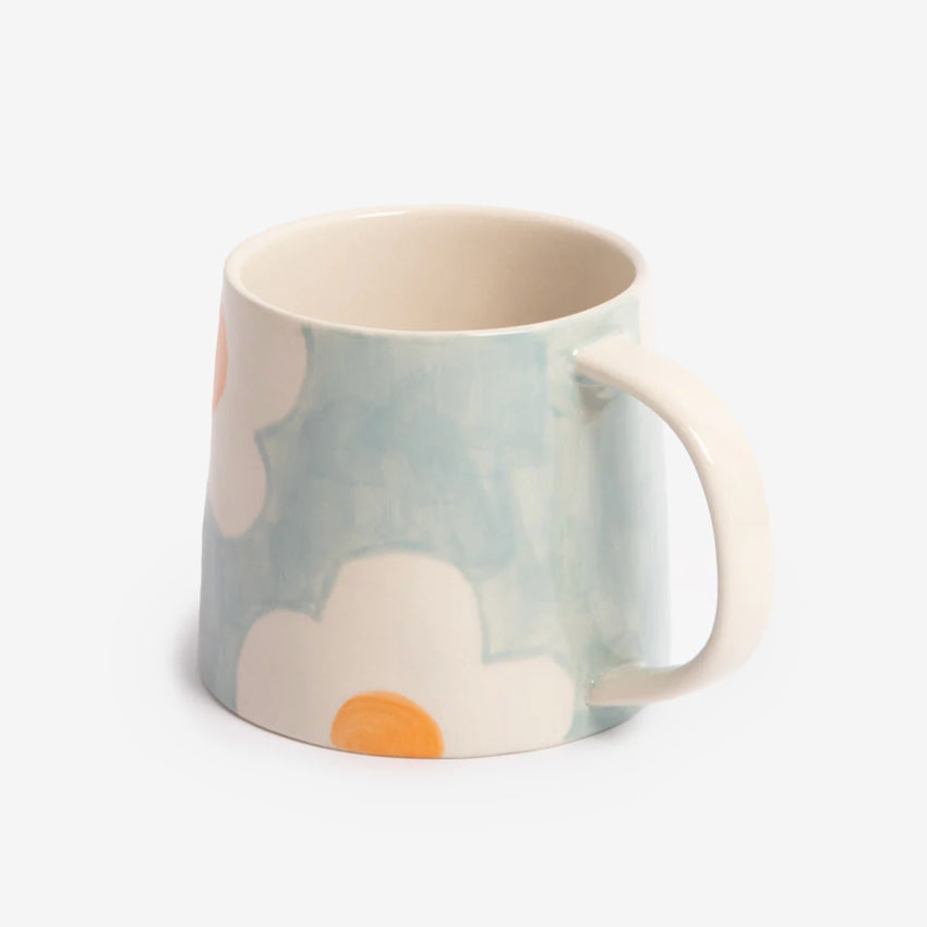 Mug | Light Blue Orange Flower