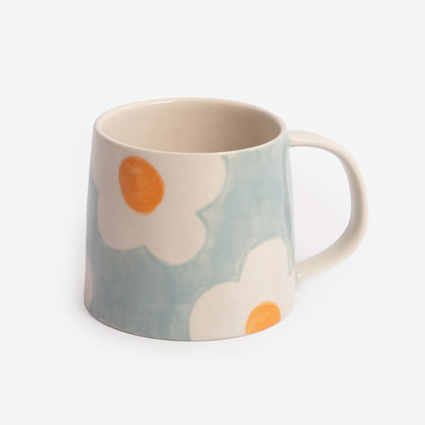 Mug | Light Blue Orange Flower