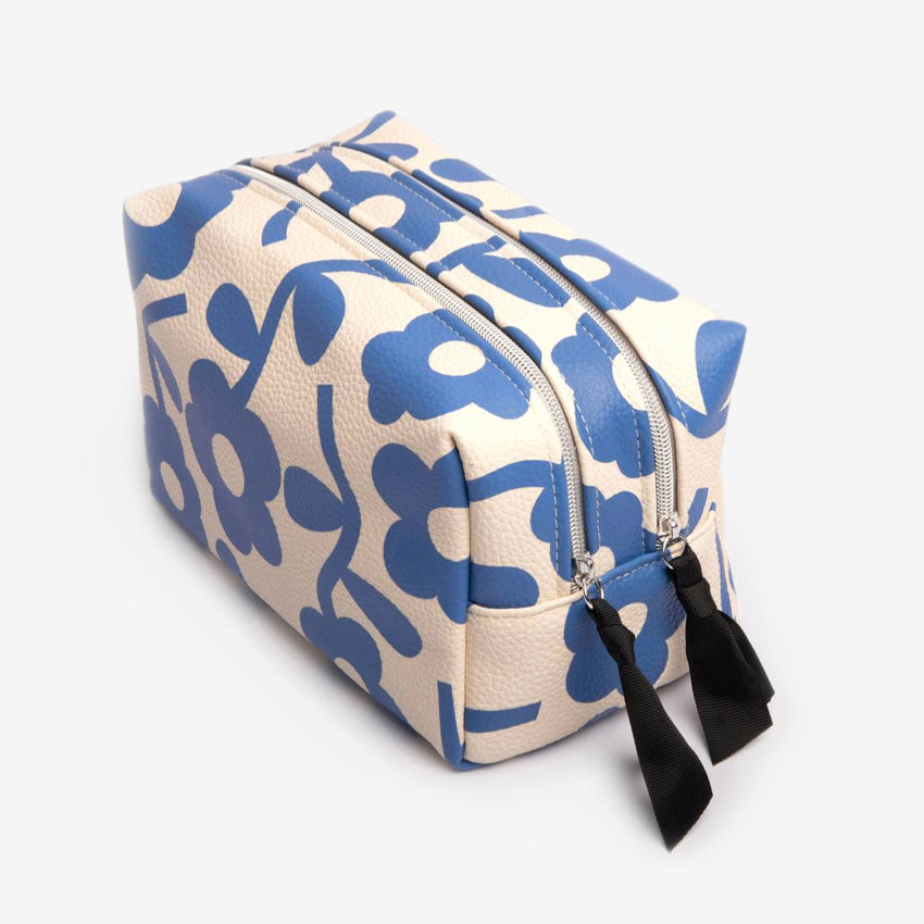 Travel Wash Bag | Blue Flower | Large