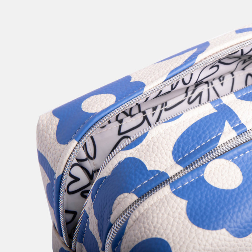 Travel Wash Bag | Blue Flower | Large