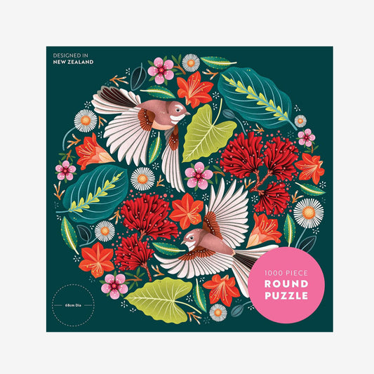 1000 Piece Jigsaw Puzzle | Round | Chirpy Fantails