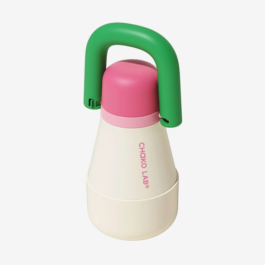 The Chako Lab Tata Thermos Cup in White on a white background