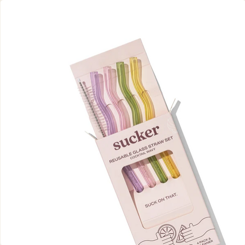 Reusable Glass Cocktail Straws | Wavy