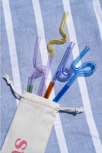 Reuseable Glass Drinking Straws | Curly