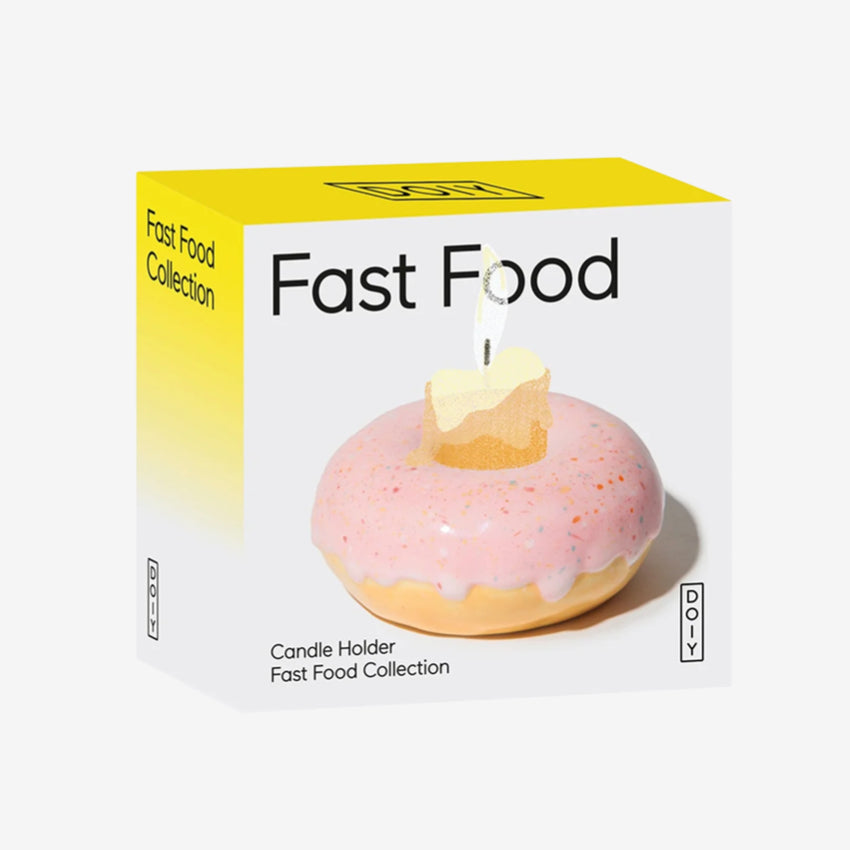 Donut Fast Food Candle Holder | Pink