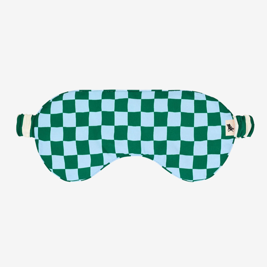 The Dock & Bay Eye Mask in a Green and Blue Check