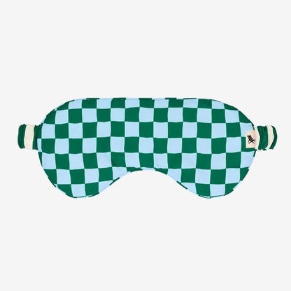 The Dock & Bay Eye Mask in a Green and Blue Check