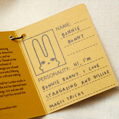 Tag on Bonnie Bunny unfolded