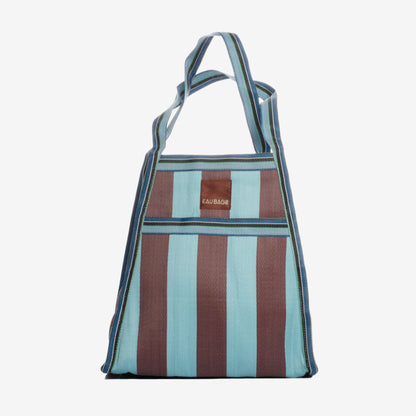 The EAU Sac Bag in Iced Chocolate on a grey background