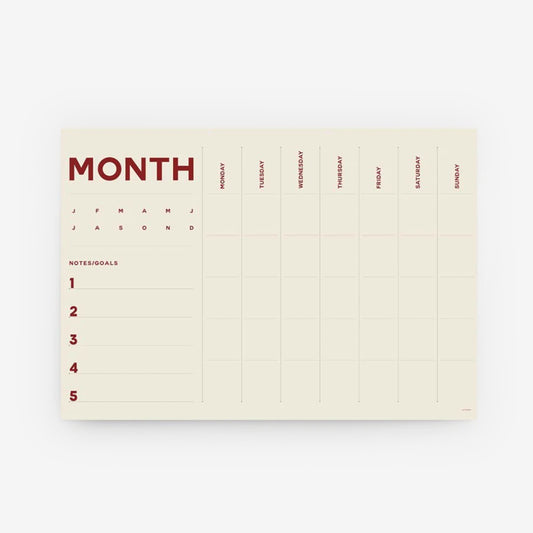 A2 Monthly Planner