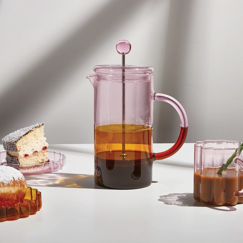 Two Tone Coffee Plunger | Pink + Amber