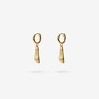 Nina Gordon Solo Tag Sleeper Hoop Earrings in Gold