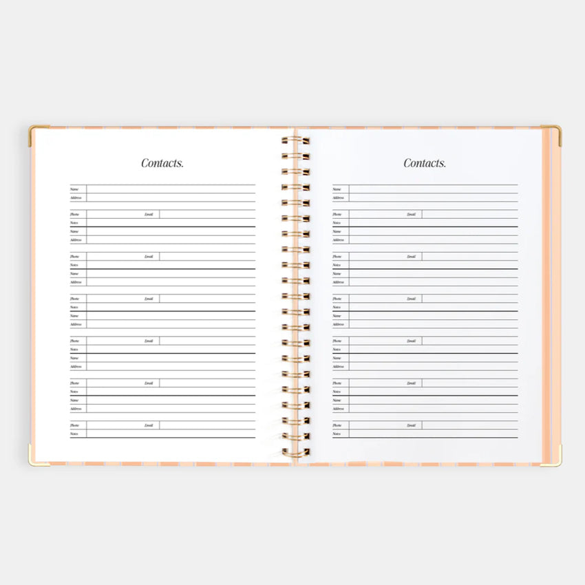 2026 A4 Academic Vertical Planner | Coral Stripe