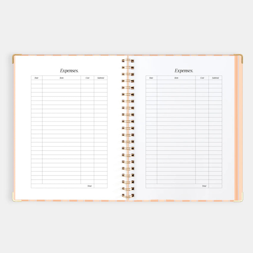 2026 A4 Academic Vertical Planner | Coral Stripe