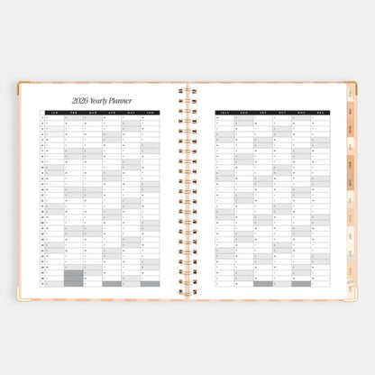 2026 A4 Academic Vertical Planner | Coral Stripe