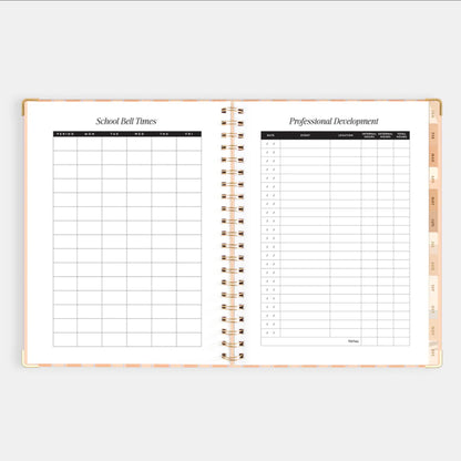 2026 A4 Academic Vertical Planner | Coral Stripe