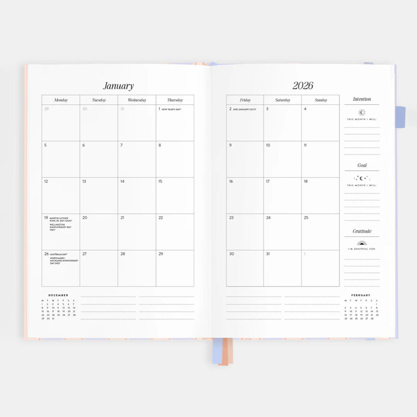 2026 A5 Academic Vertical Planner | Powder Stripe