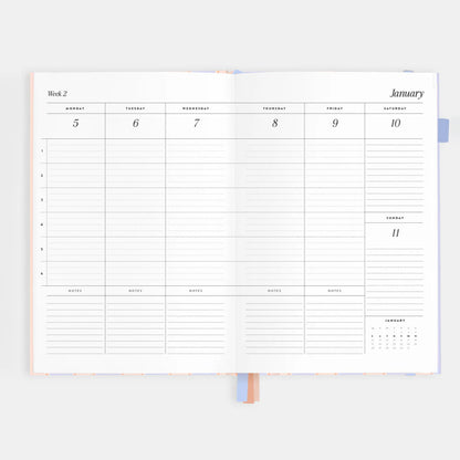 2026 A5 Academic Vertical Planner | Powder Stripe