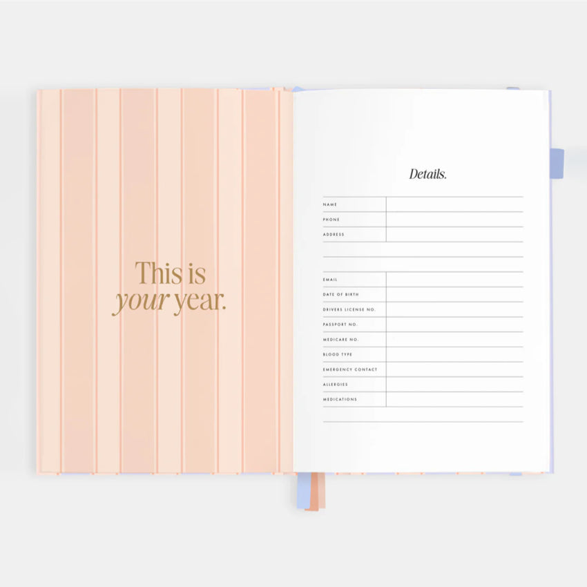 2026 A5 Academic Vertical Planner | Powder Stripe