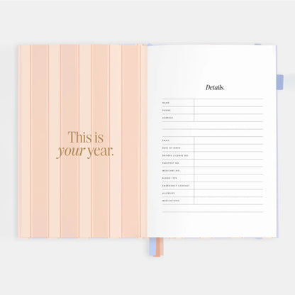 2026 A5 Academic Vertical Planner | Powder Stripe