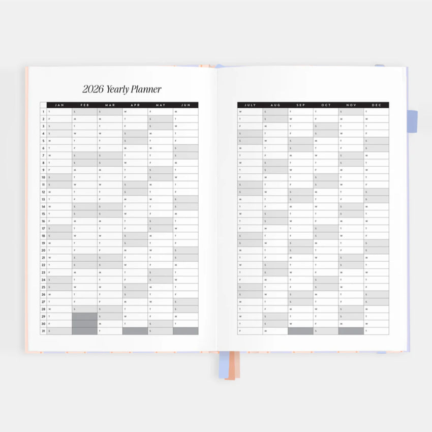 2026 A5 Academic Vertical Planner | Powder Stripe