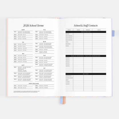 2026 A5 Academic Vertical Planner | Powder Stripe
