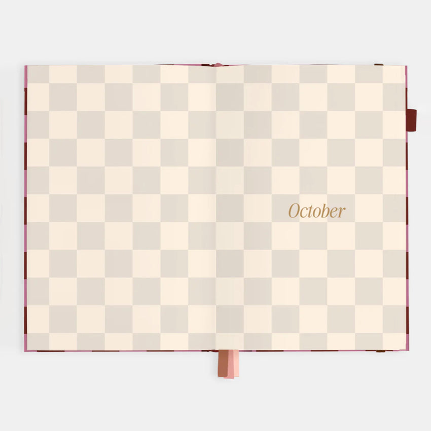 2026 A5 Vertical Planner | Burgundy Stripe
