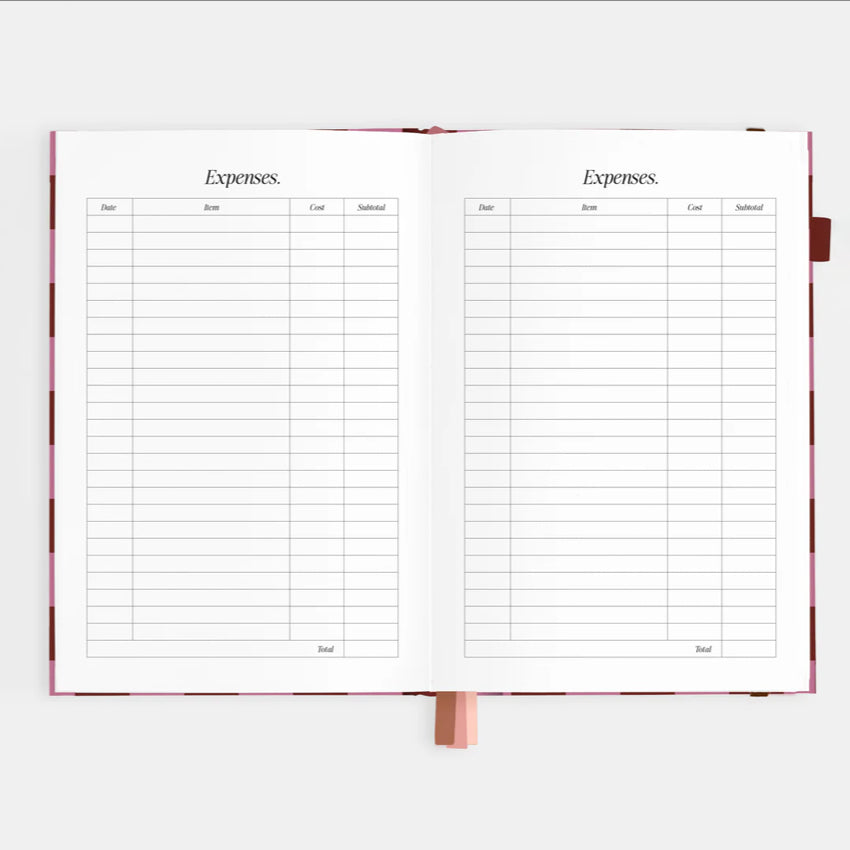 2026 A5 Vertical Planner | Burgundy Stripe