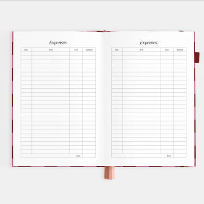 2026 A5 Vertical Planner | Burgundy Stripe