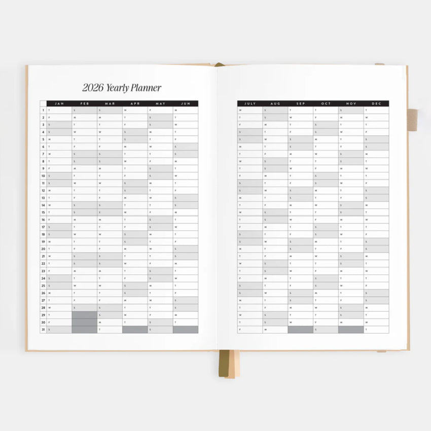 2026 A5 Horizontal Planner | Taupe